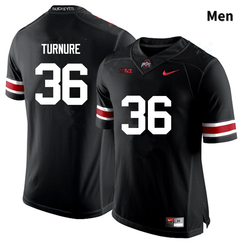 Ohio State Buckeyes Zach Turnure Men's #36 Black Game Stitched College Football Jersey